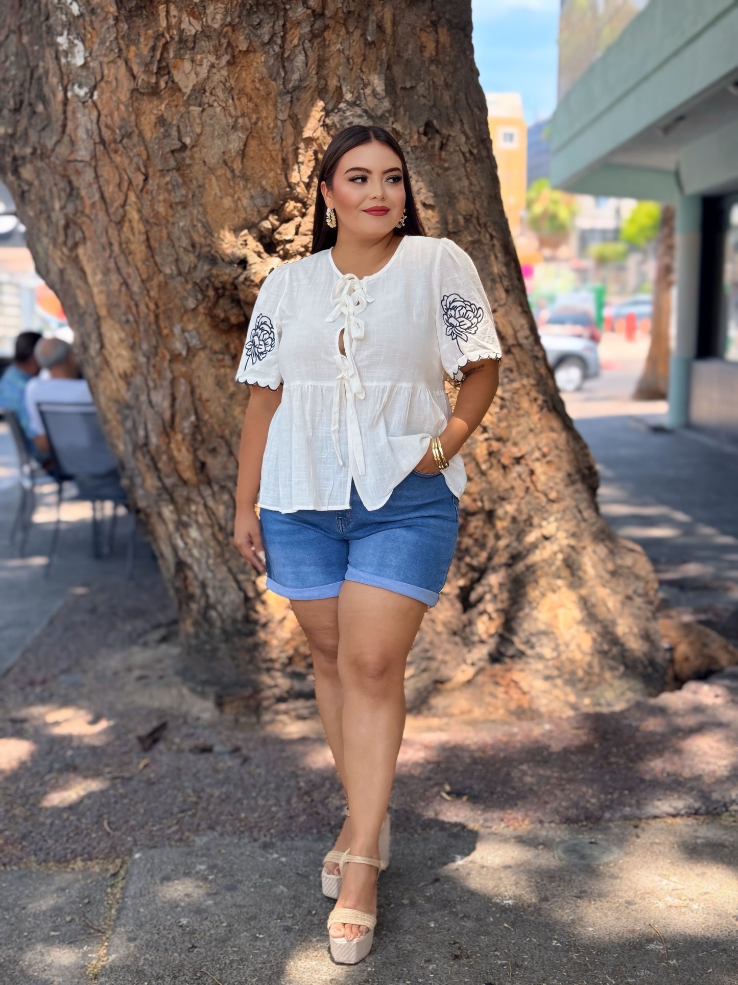 Blusa blanca bordado