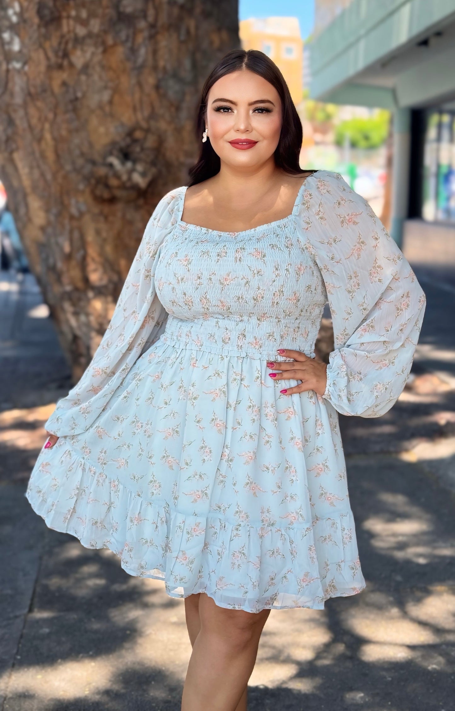 Vestido flores azul