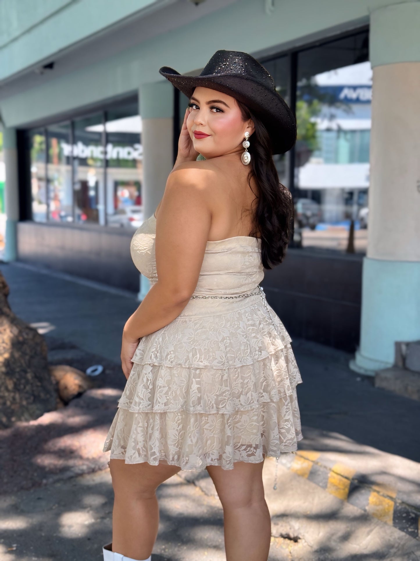 Vestido beige vaquero