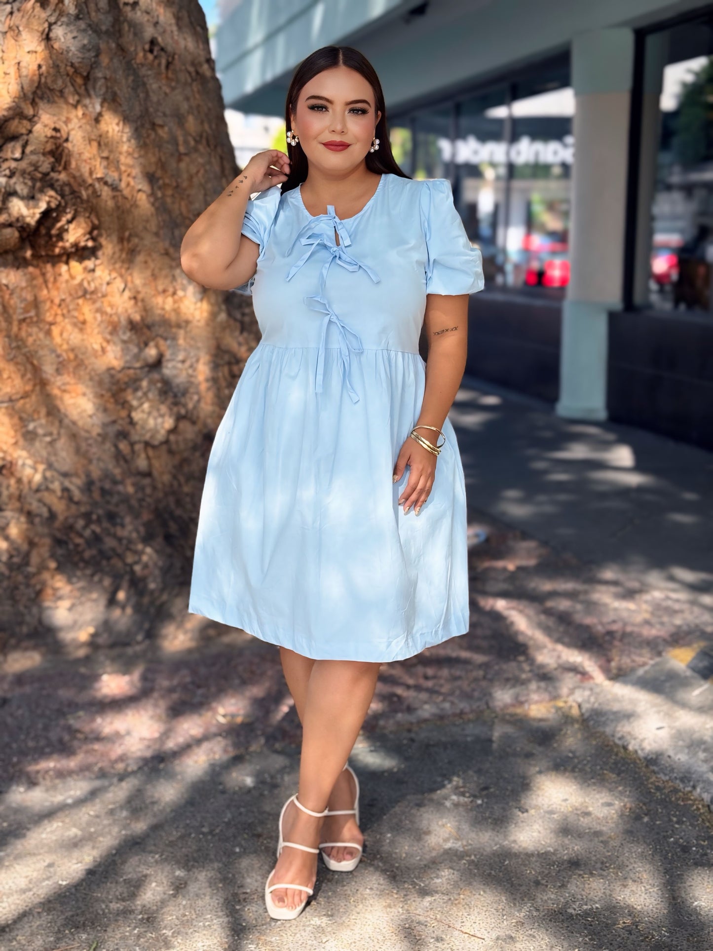 Vestido moño azul