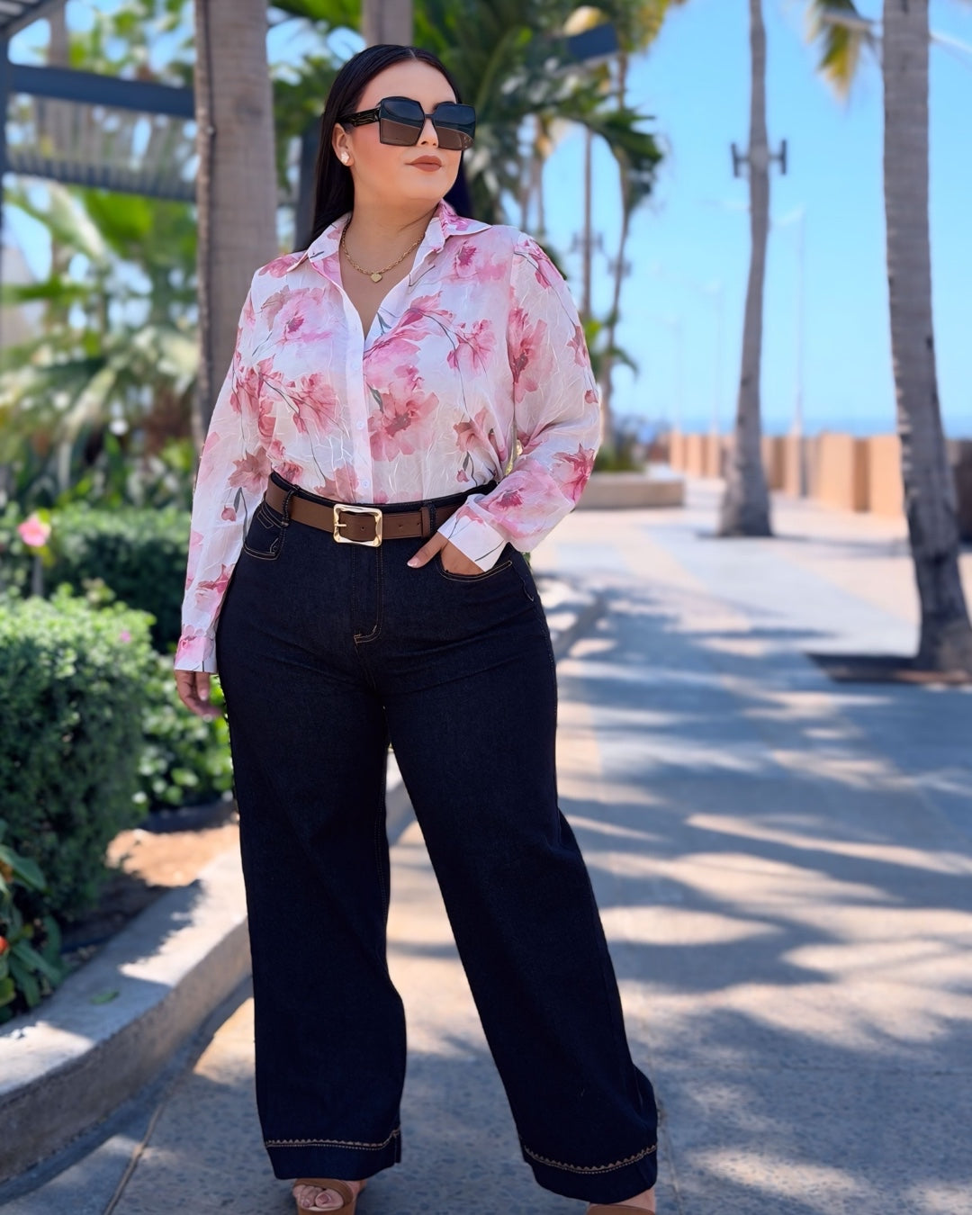 Camisa gasa rosa