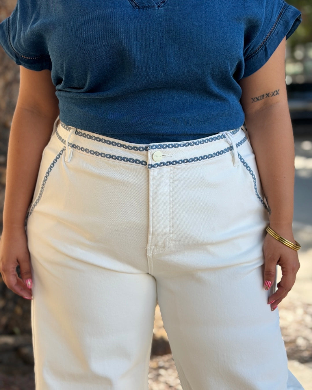 Pantalón mezclilla blanco