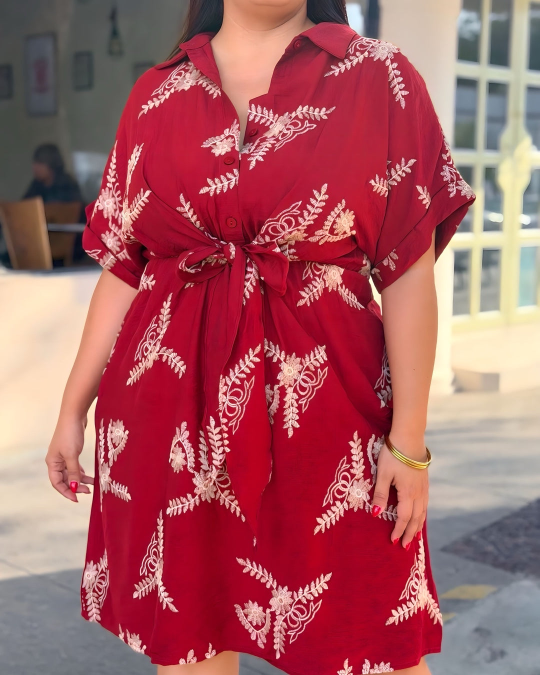 Vestido encaje vino