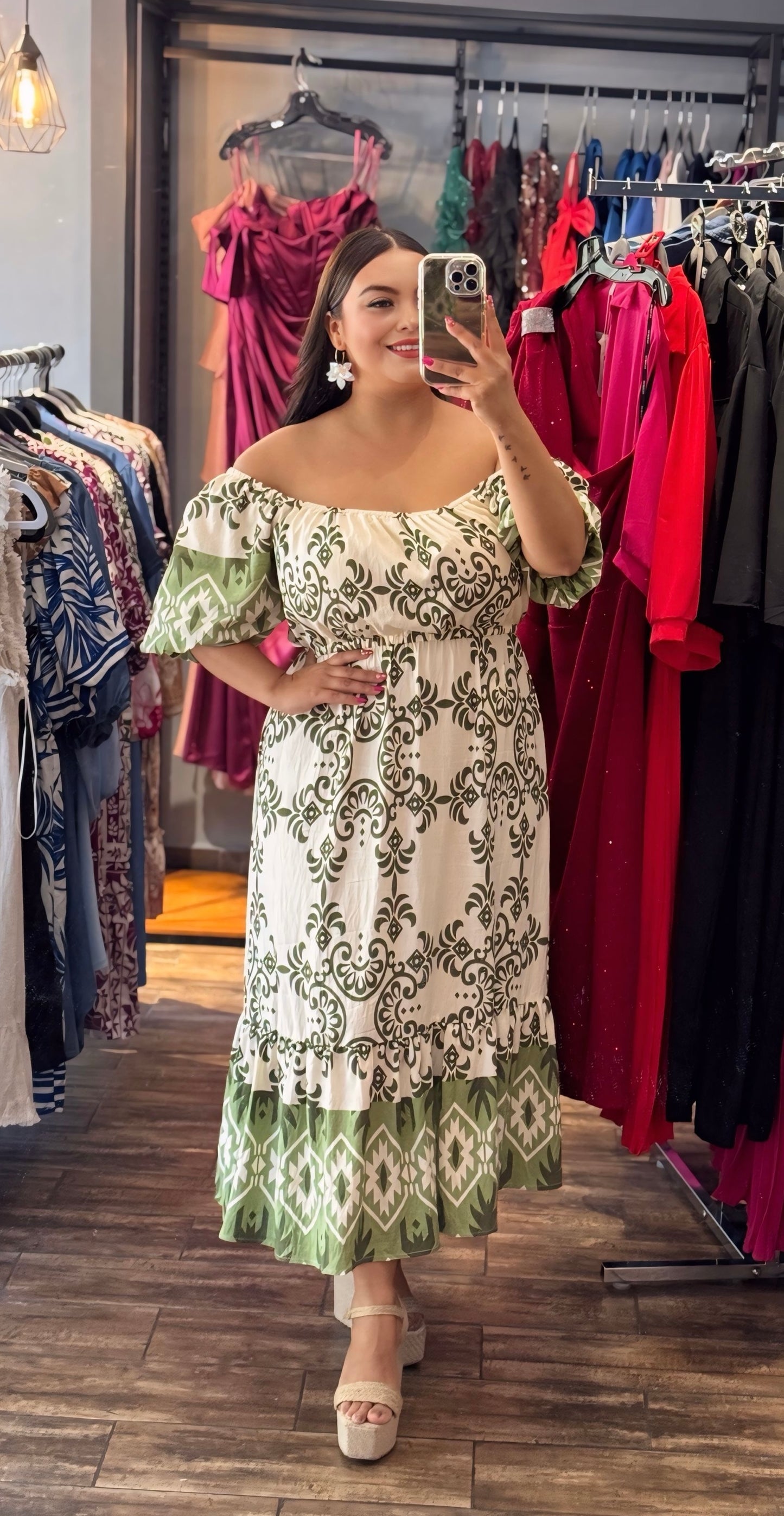 Vestido olivo fresco