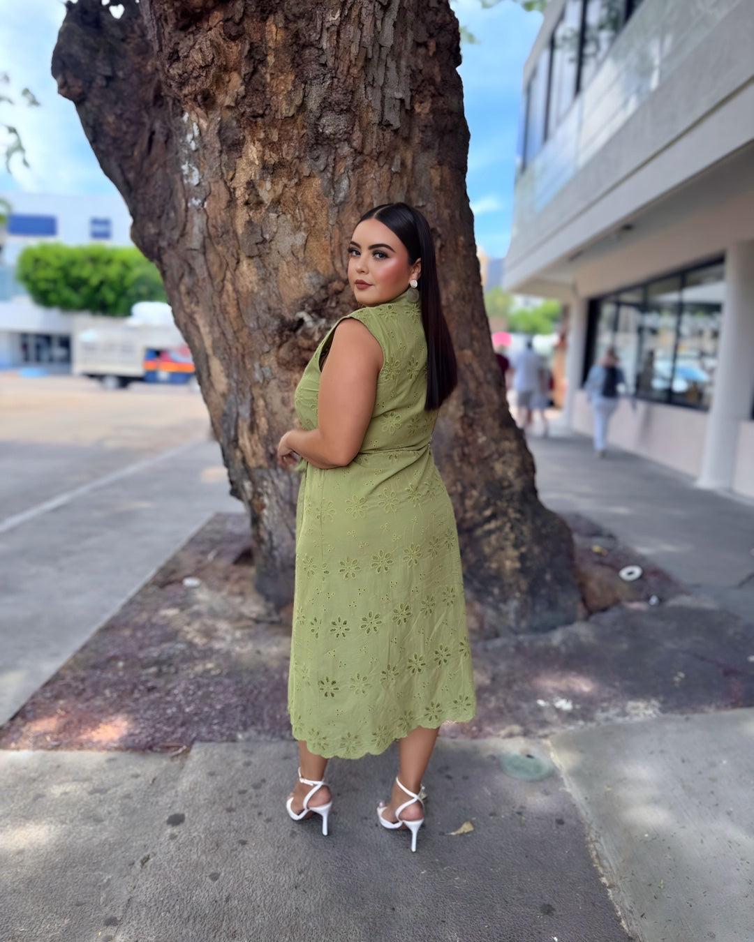 Vestido verde olivo