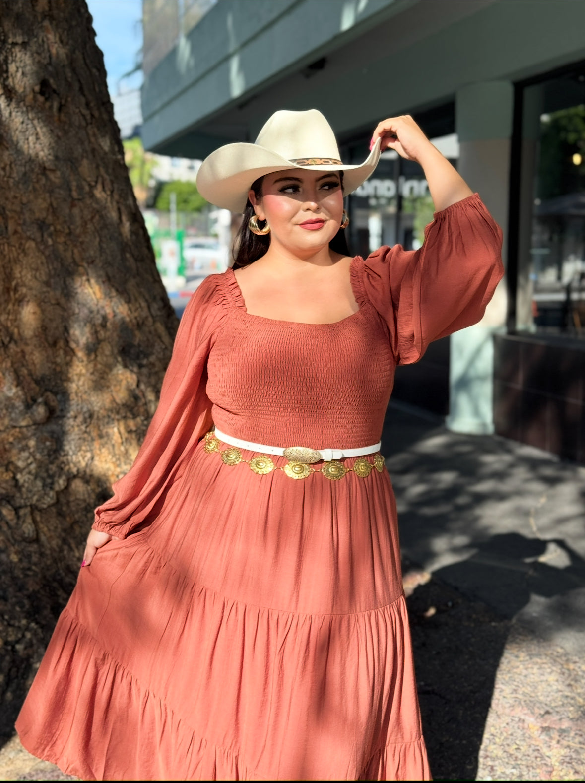 Vestido color chedron