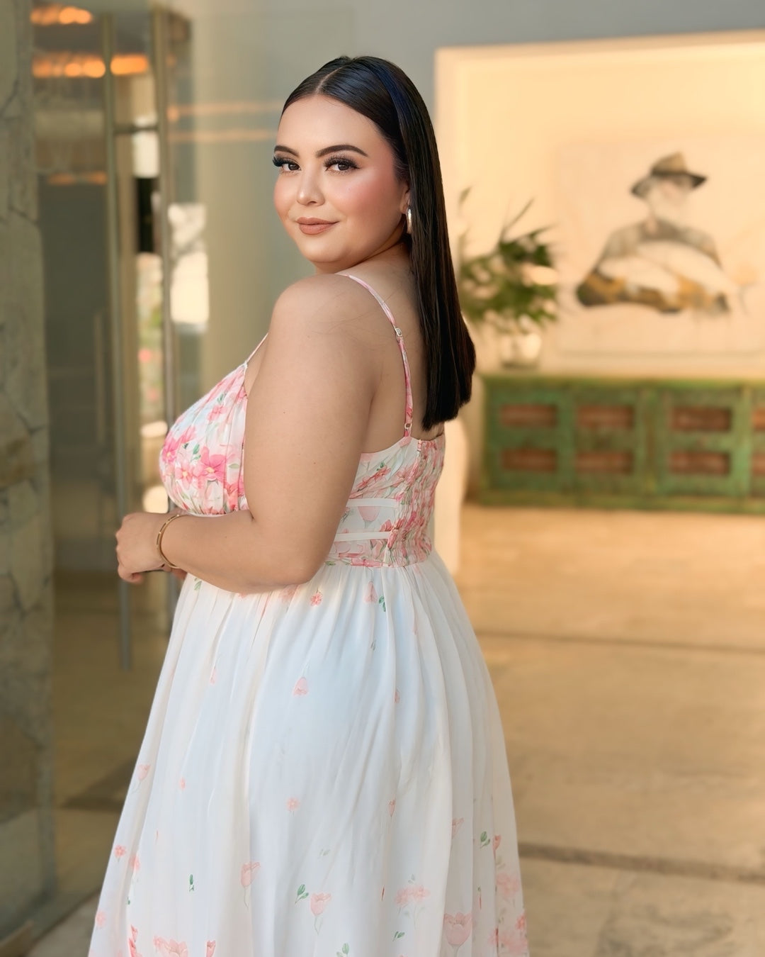 Vestido Flores Rosa