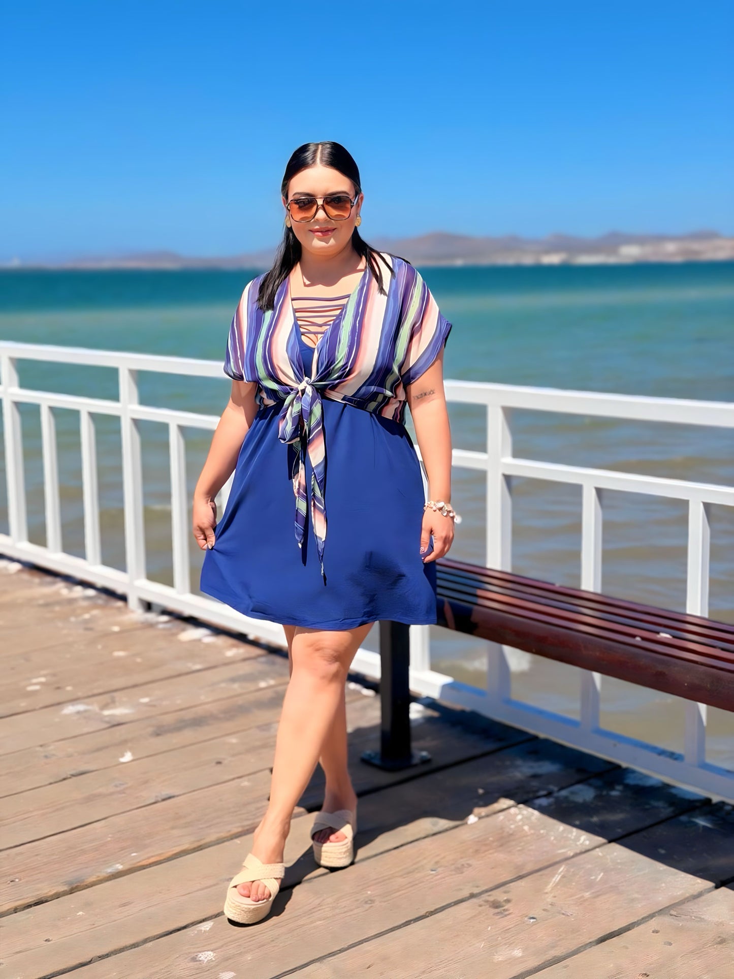 Vestido azul corto