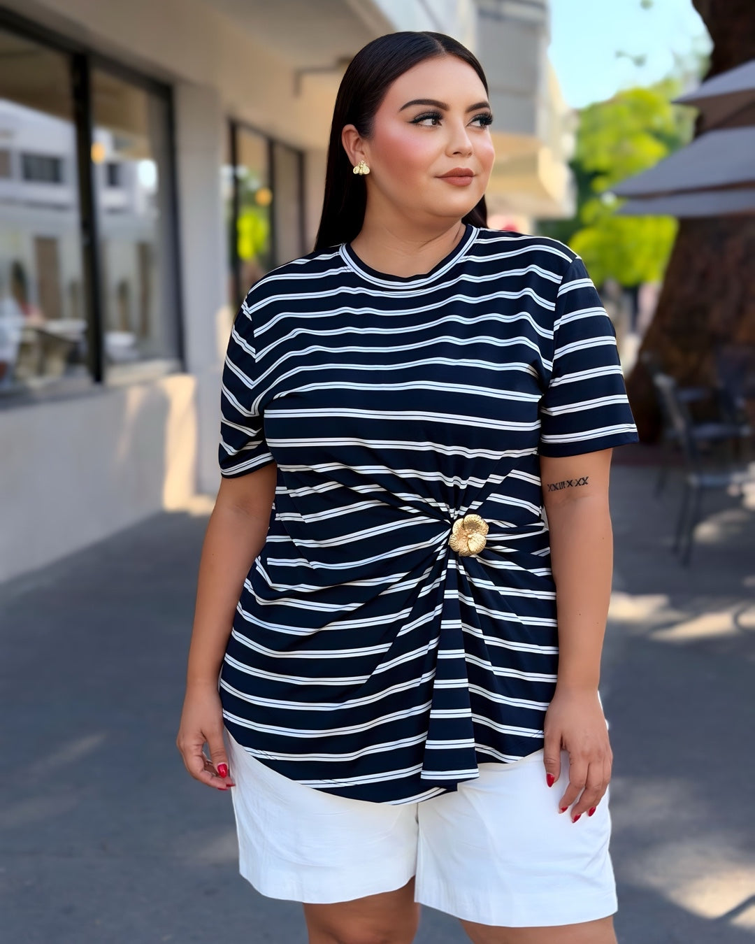 Blusa rayas blancas