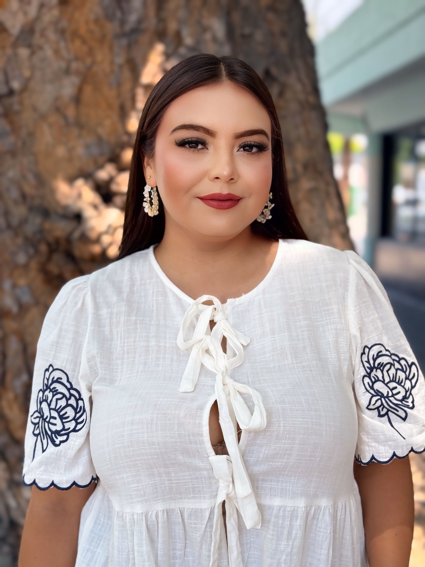 Blusa blanca bordado