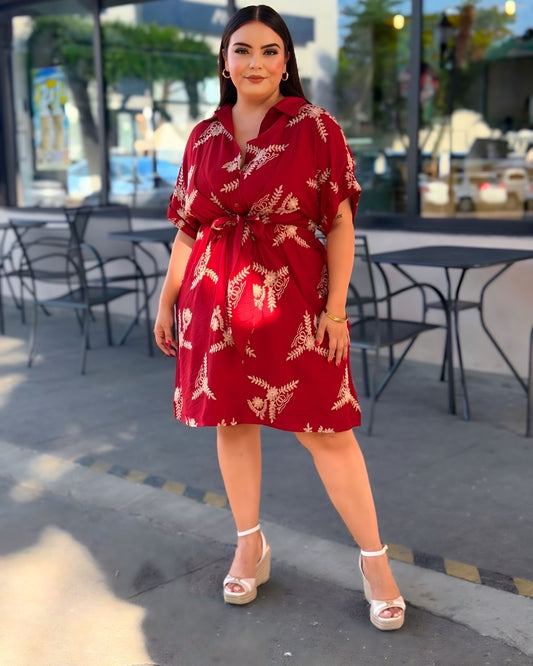 Vestido encaje vino