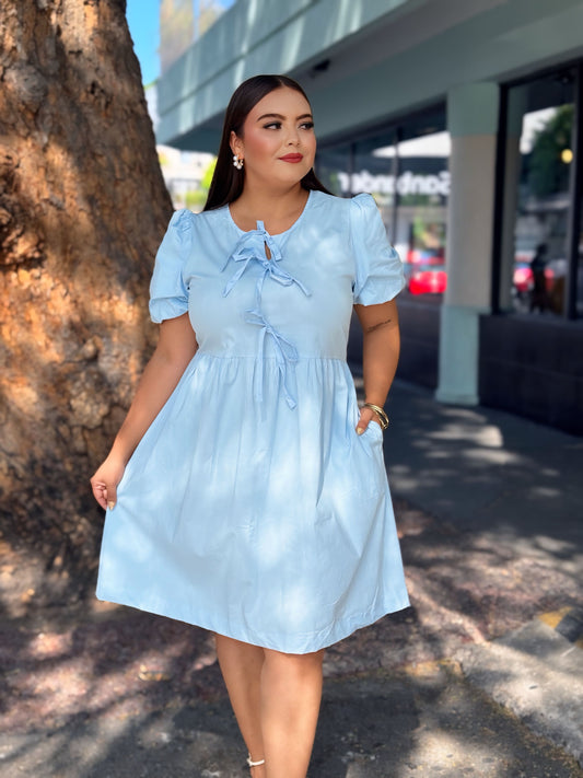 Vestido moño azul