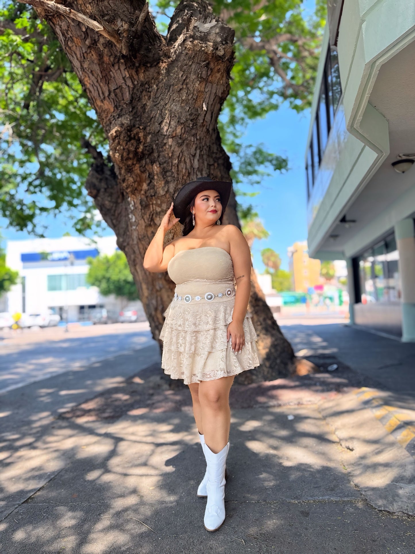 Vestido beige vaquero