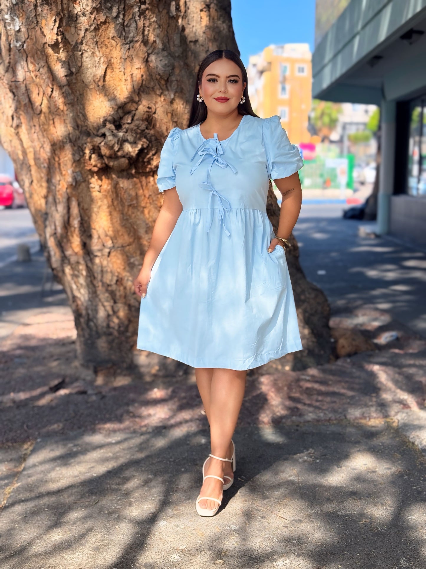 Vestido moño azul