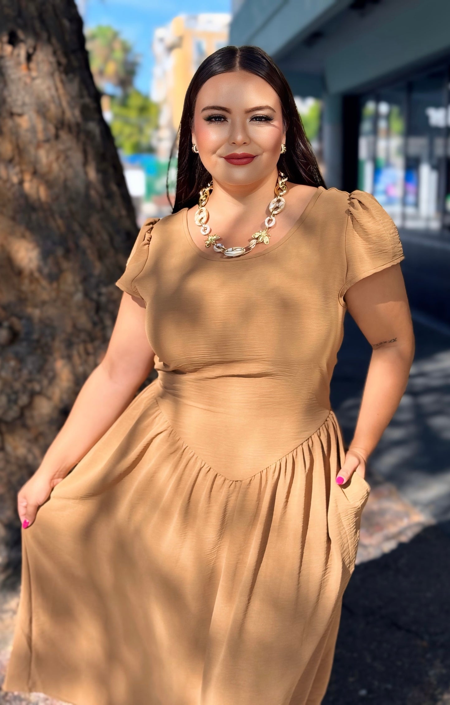 Vestido café