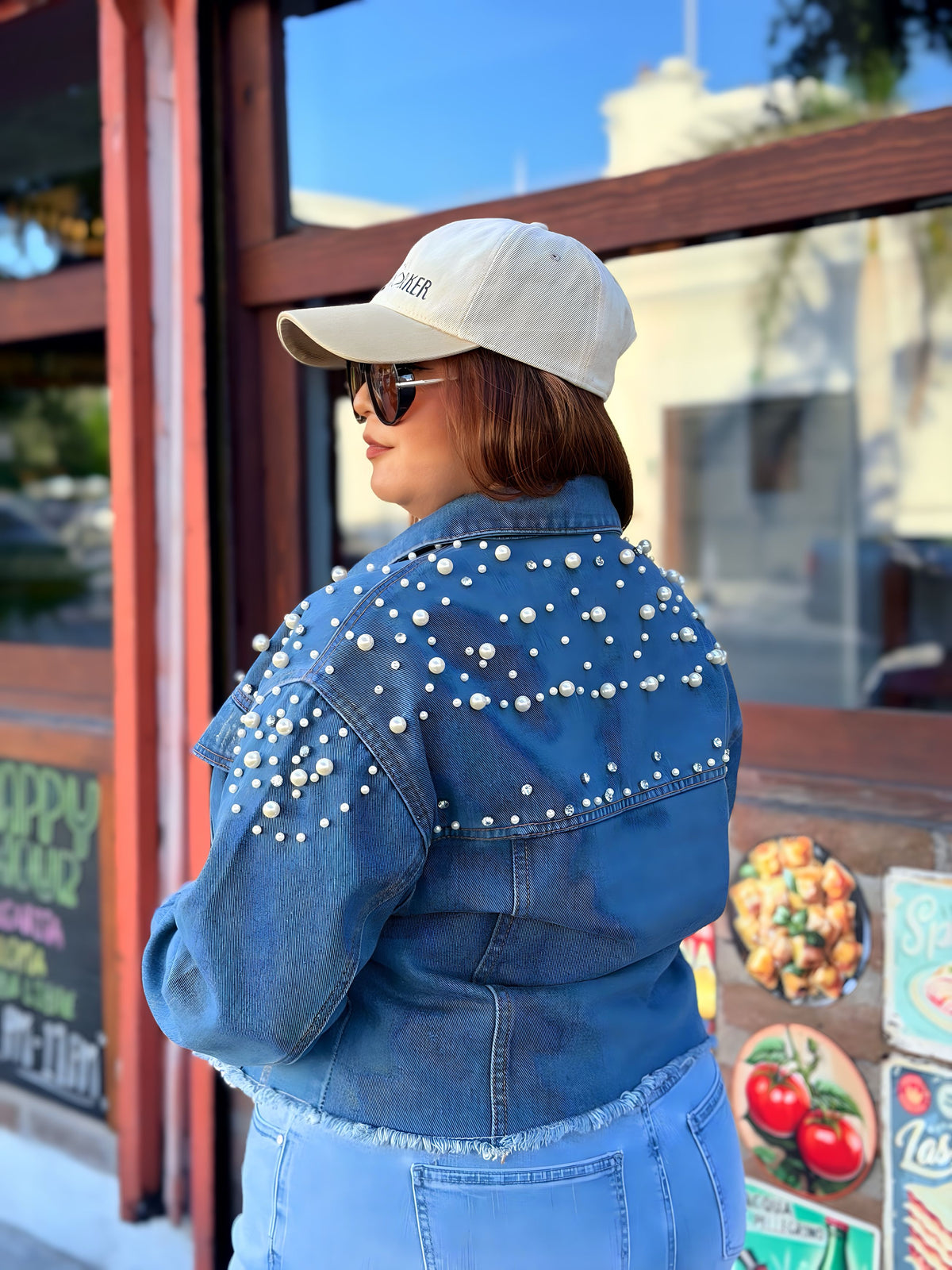 Chaqueta Mezclilla Perlas
