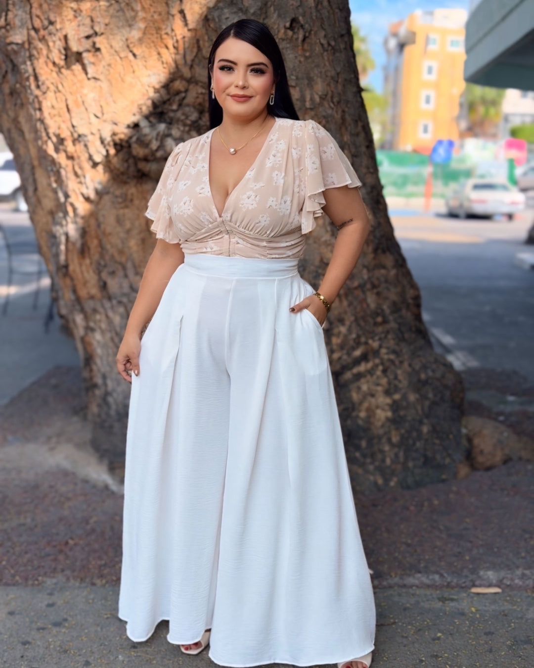 Blusa clara - Flores