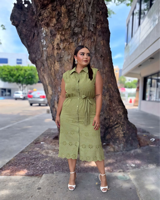 Vestido verde olivo
