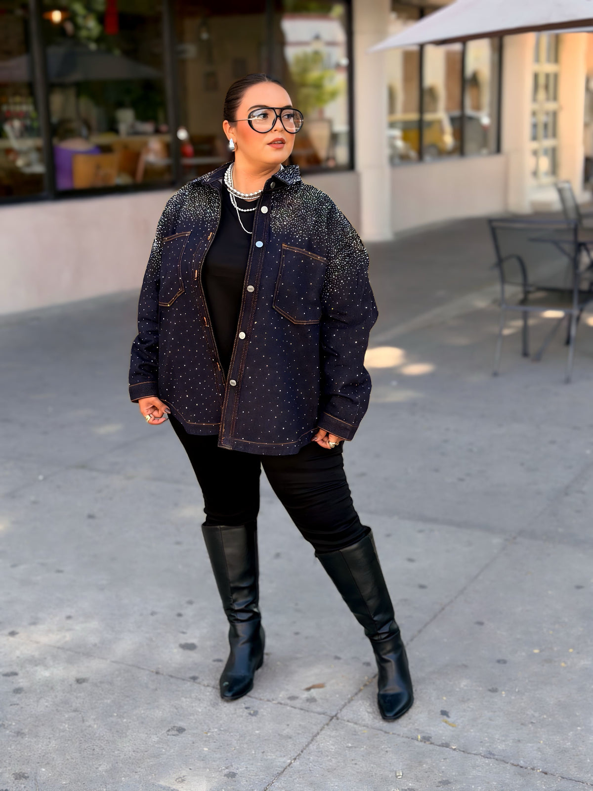 Chaqueta Brillos Oversize