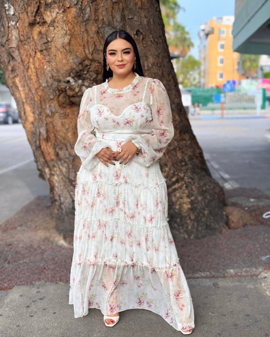 Vestido flor - blanco