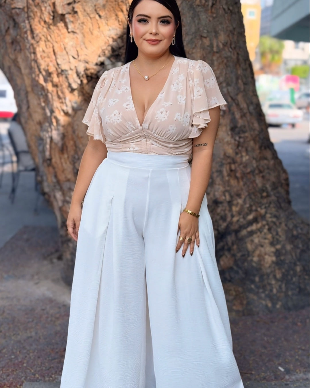 Blusa clara - Flores