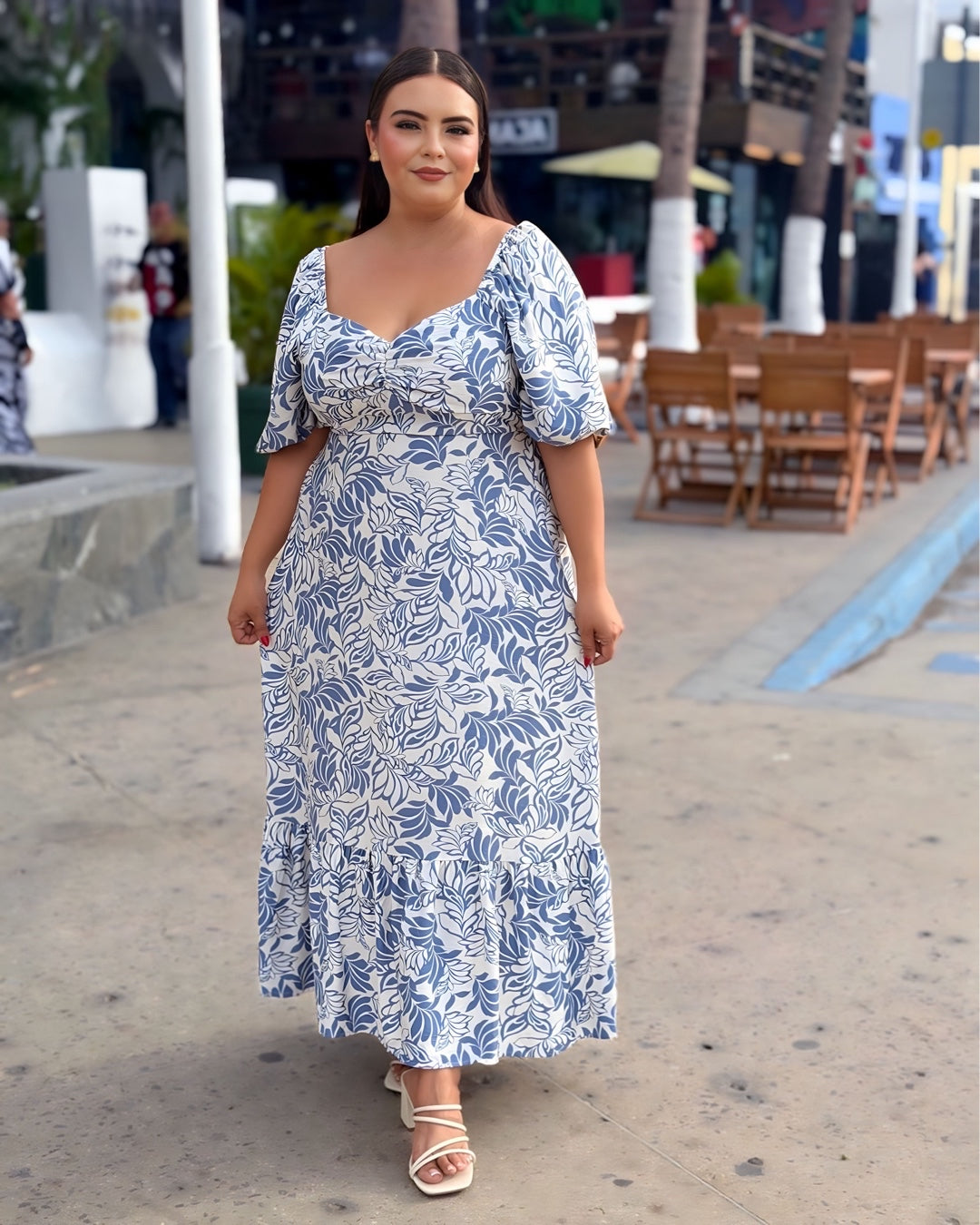 Vestido floral azul