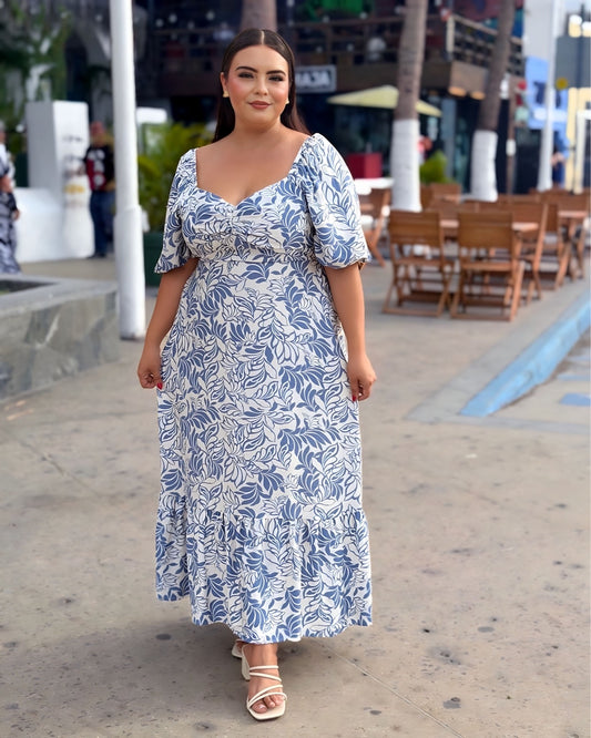 Vestido floral azul