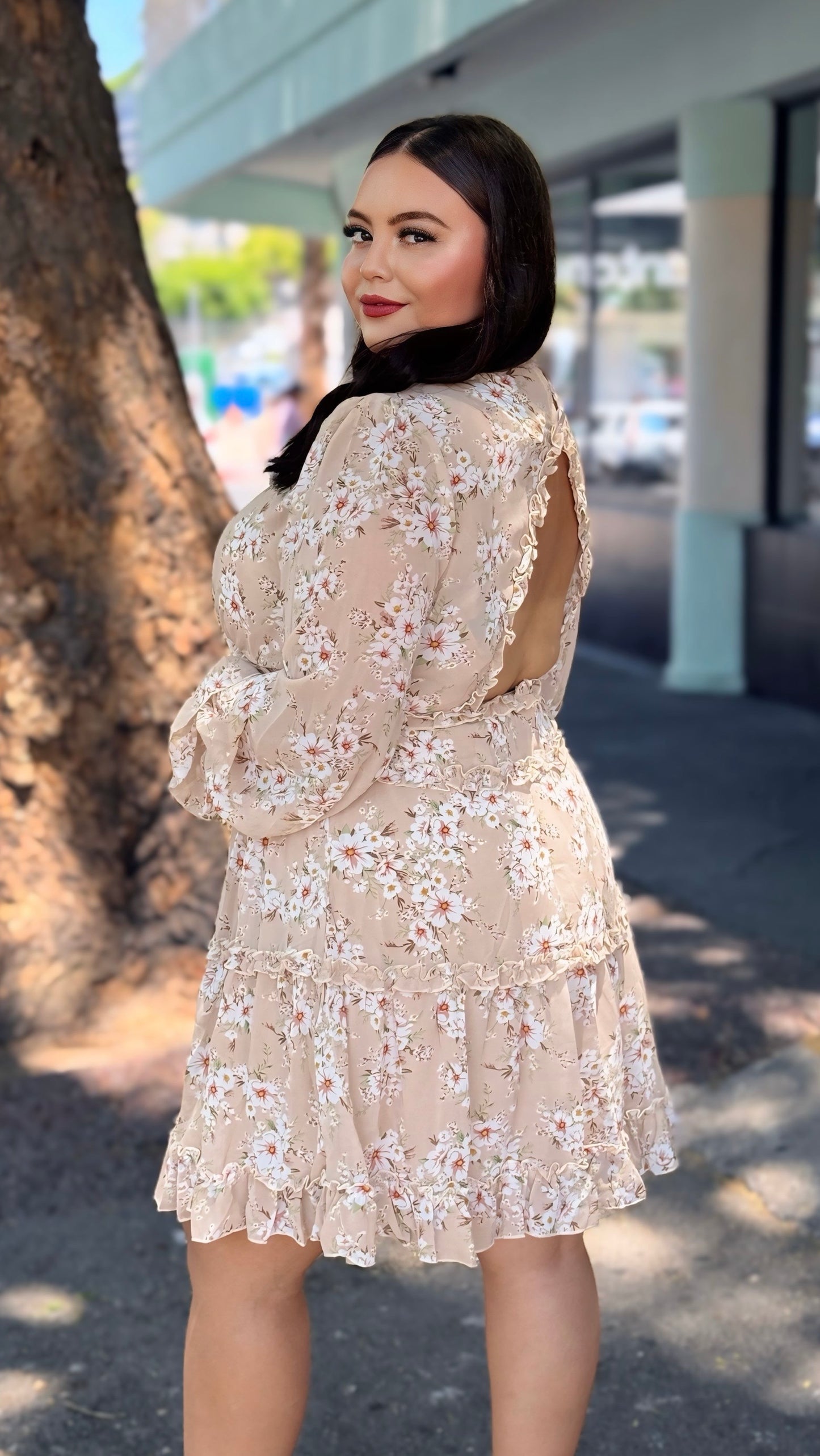Vestido mocha flores