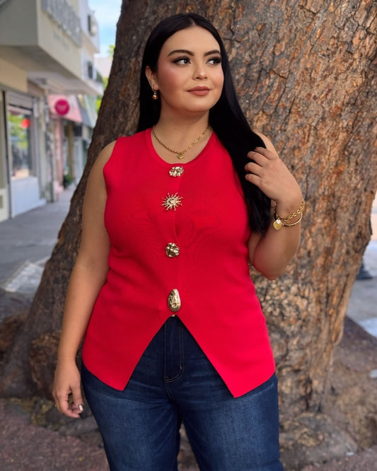 Blusa Chaleco - rojo