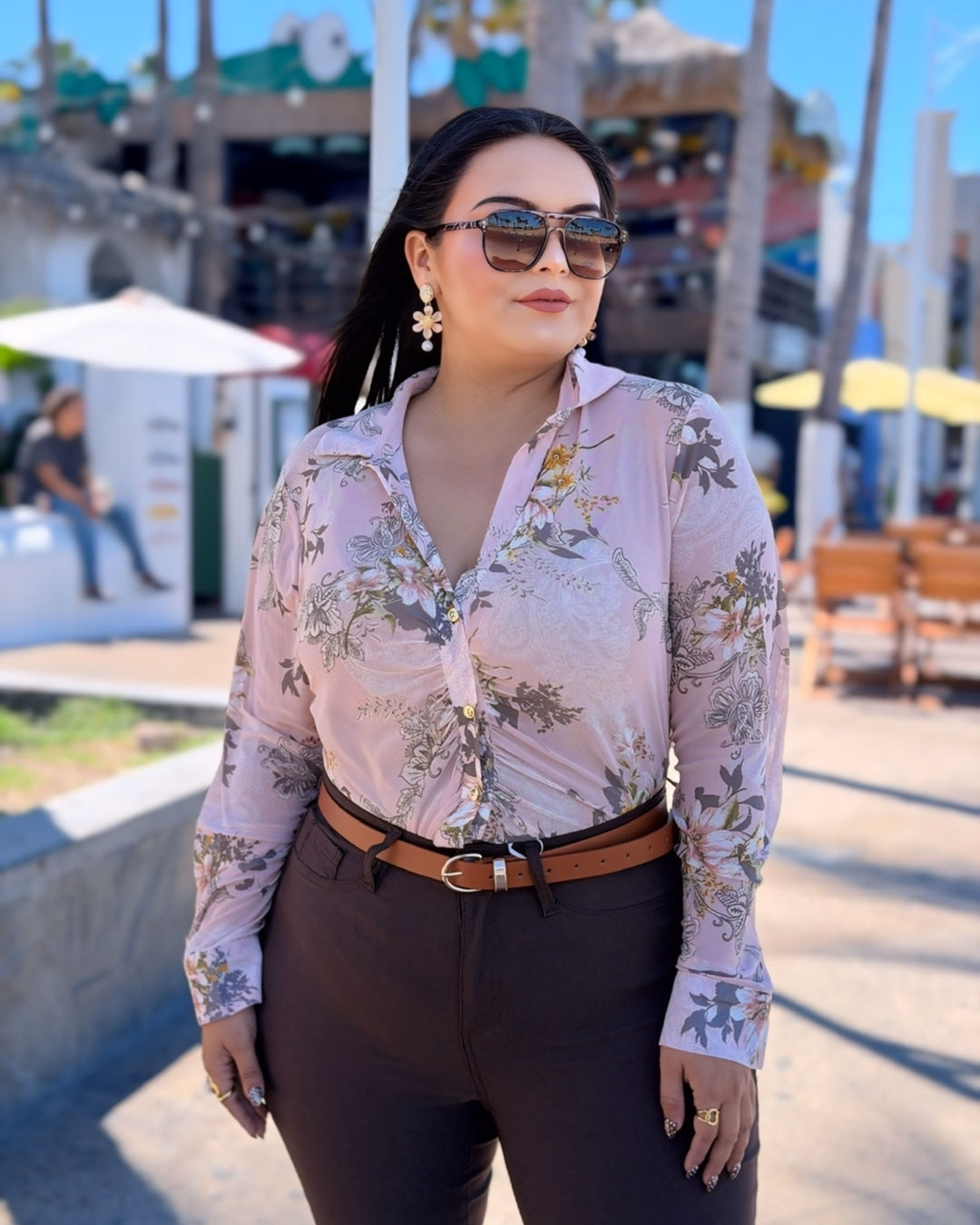 Camisa mesh rosa