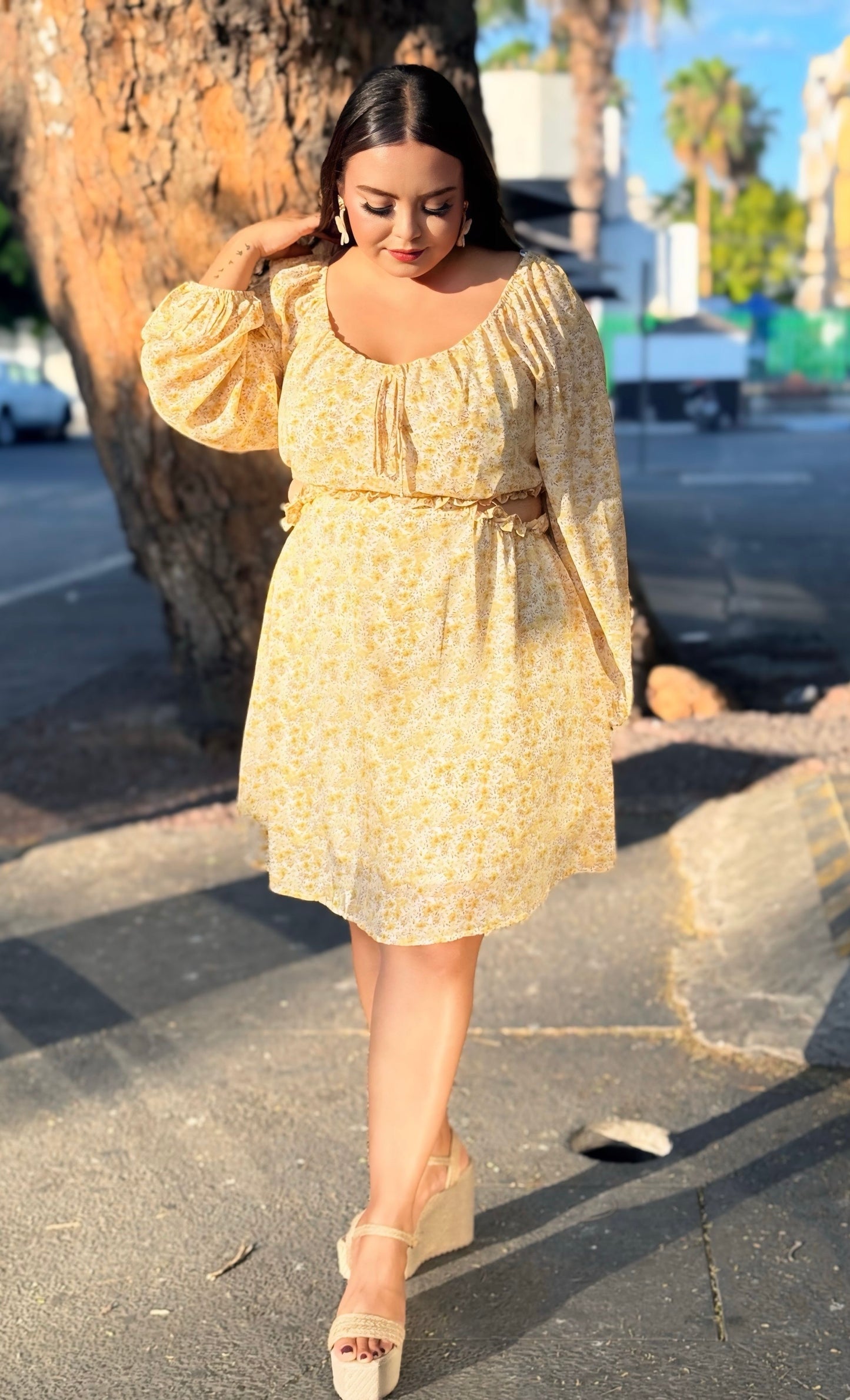 Vestido gasa amarillo