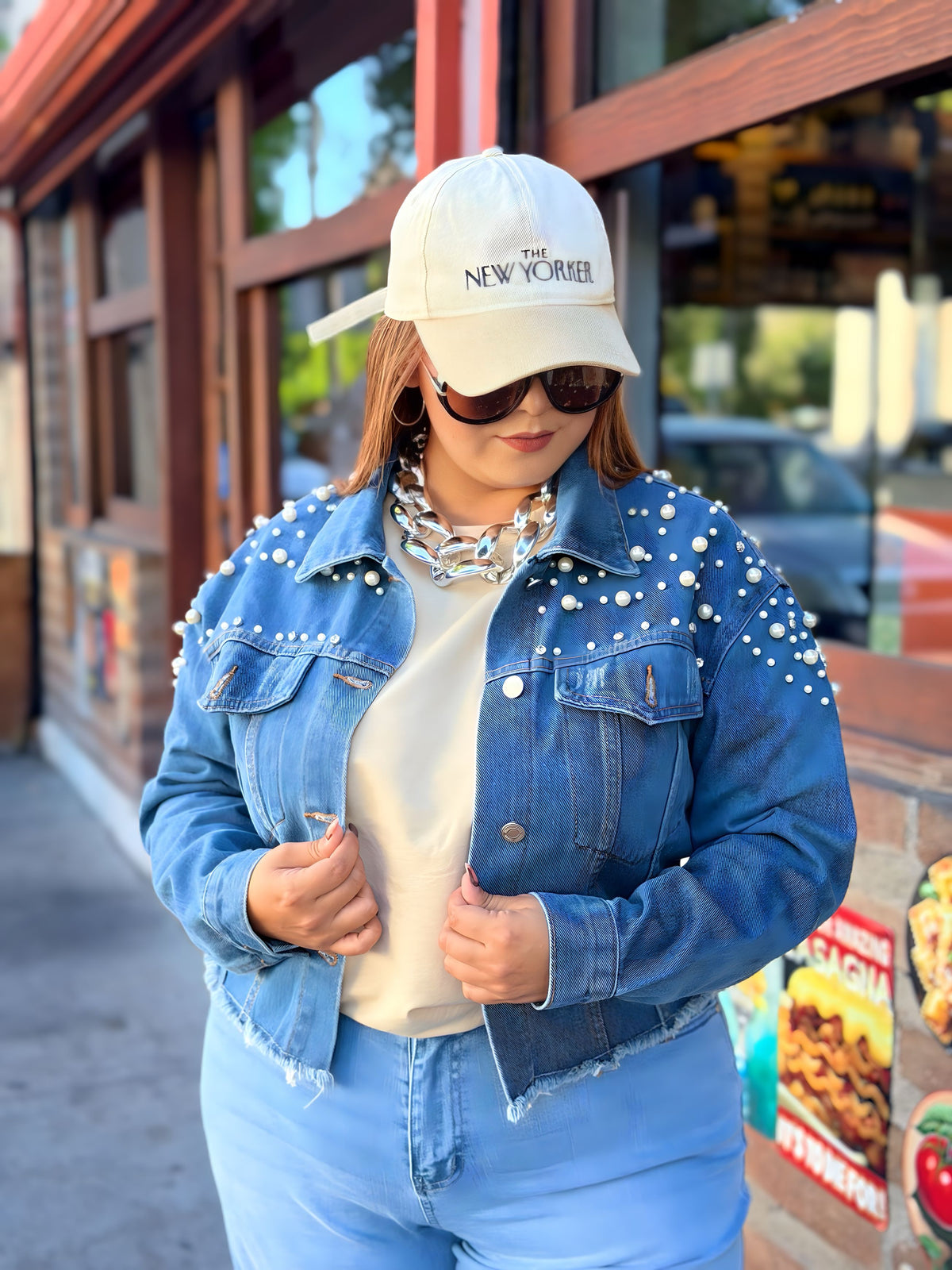 Chaqueta Mezclilla Perlas