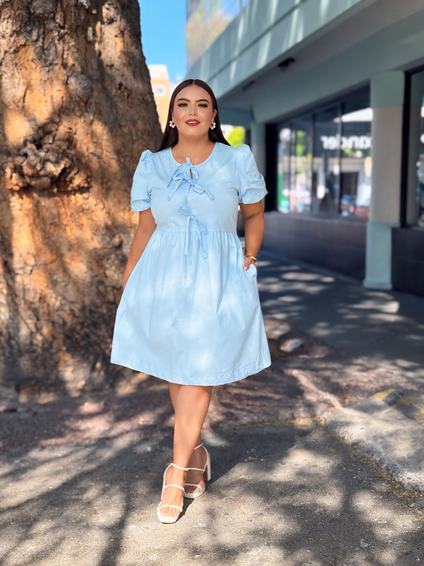 Vestido moño azul