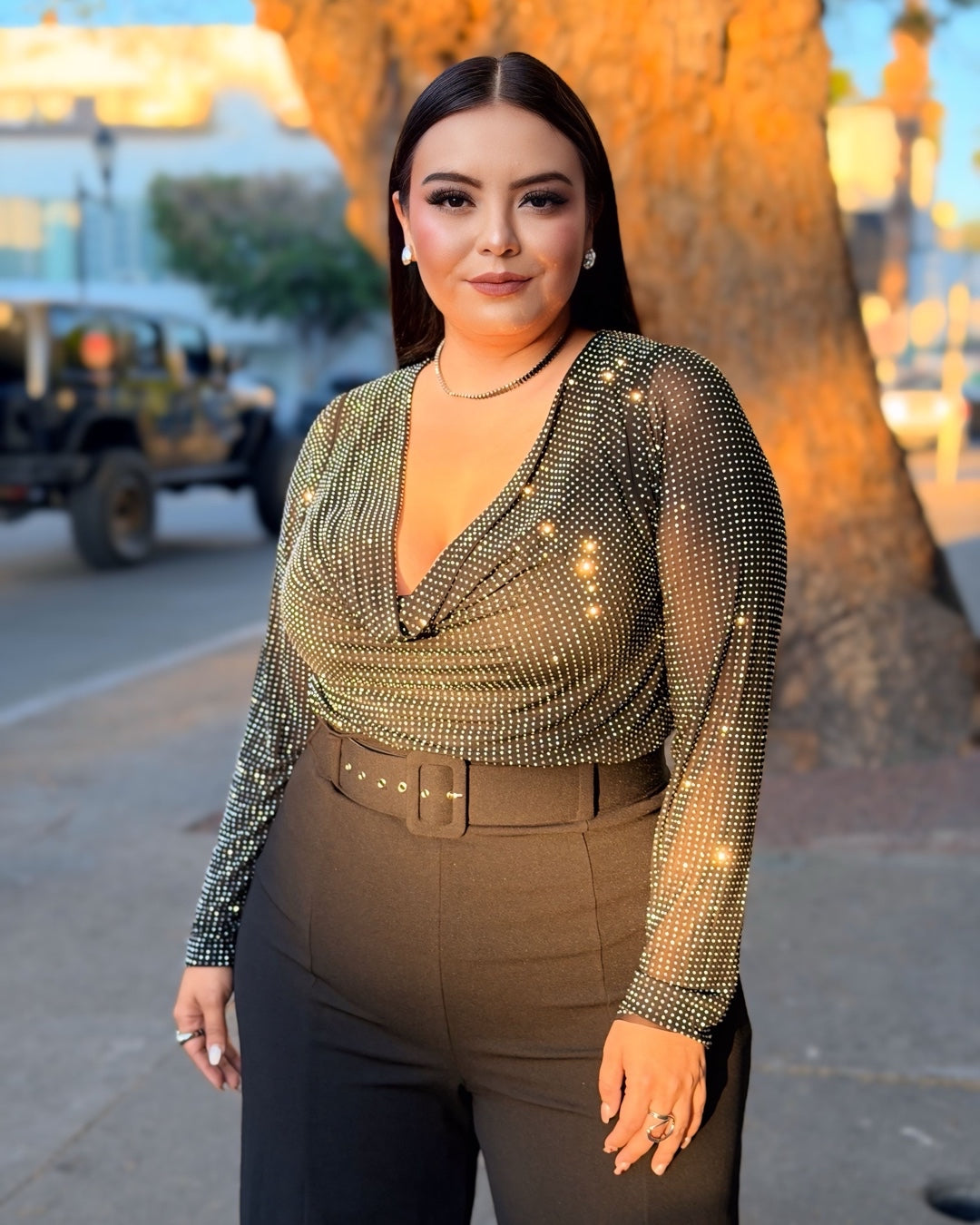 Blusa brillo - plata