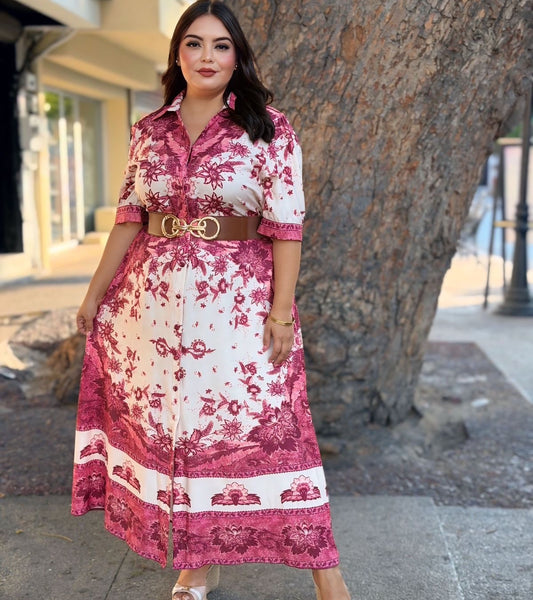 Vestido Flores Rosa