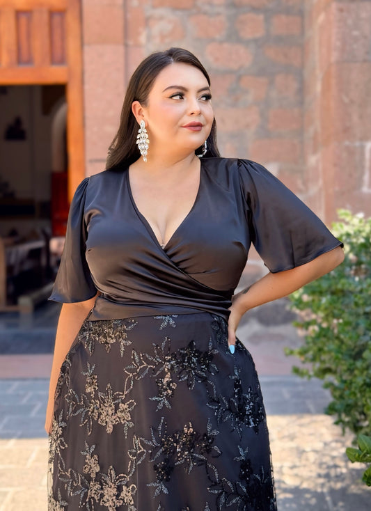 Vestido negro lentejuela