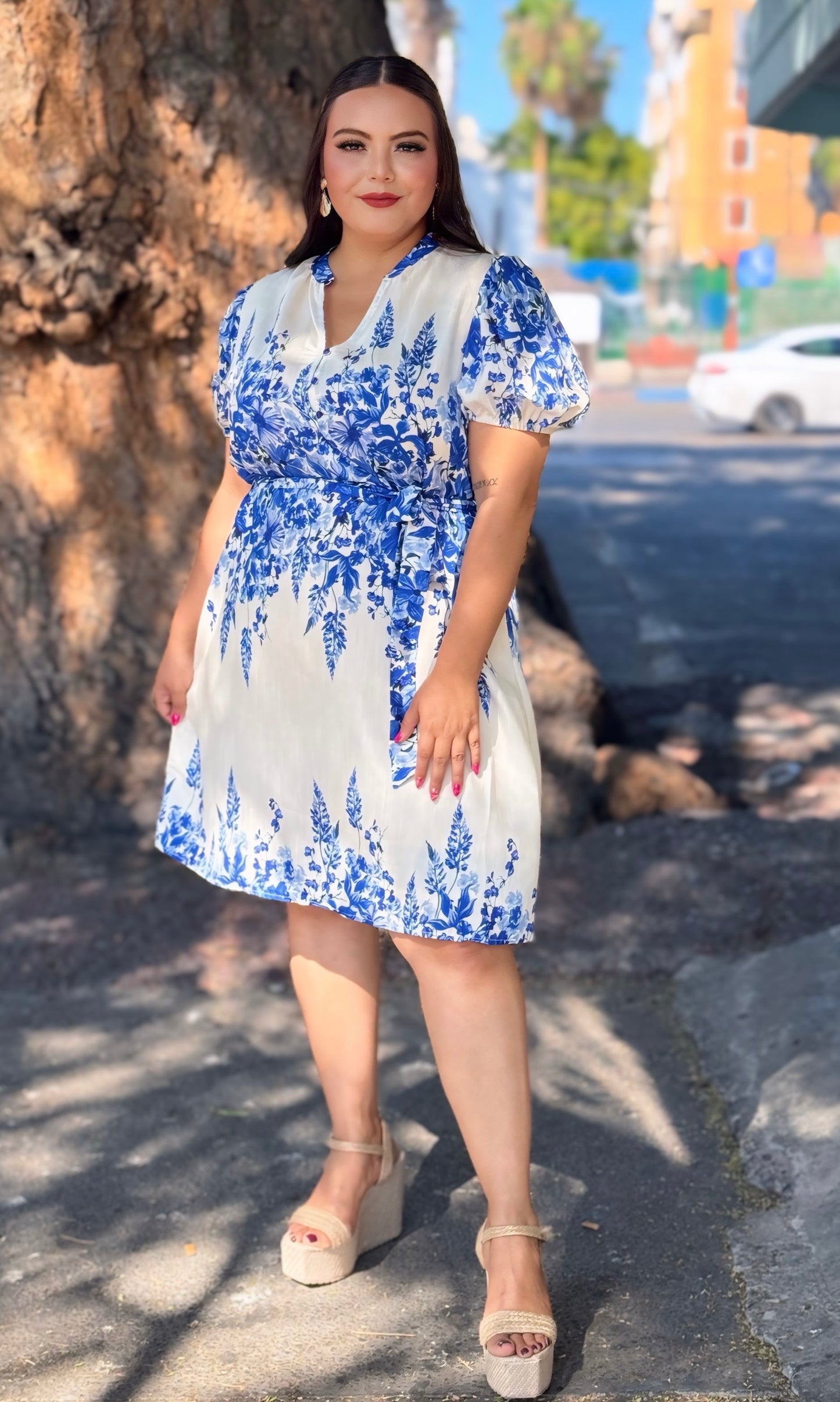 Vestido floral azul