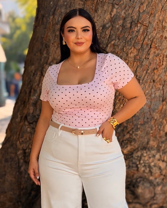 Blusa lunares - rosa
