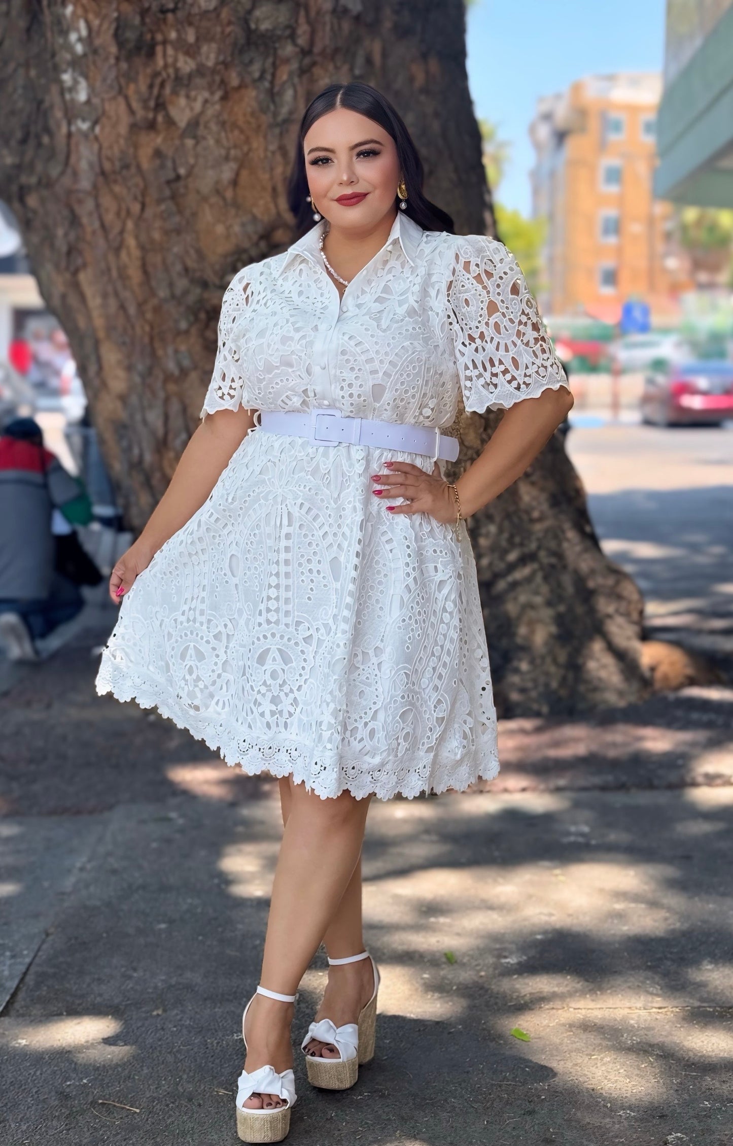 Vestido blanco corto