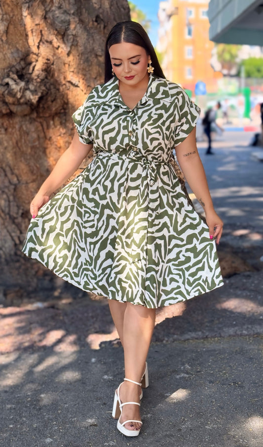 Vestido estampado zebra Olivo