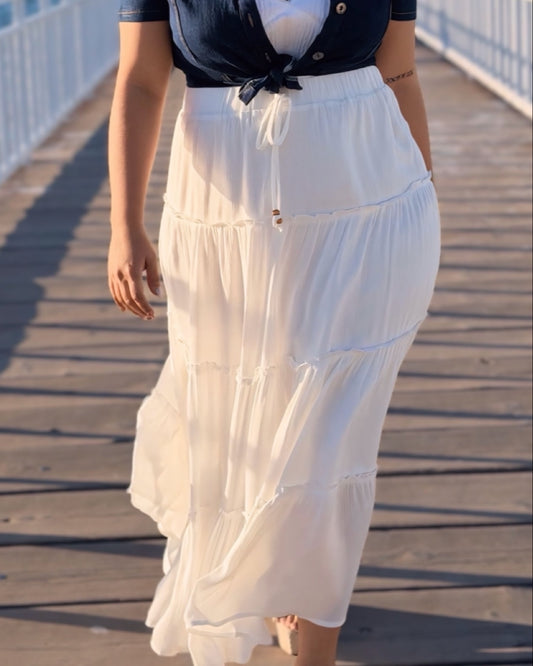 Falda larga - blanca