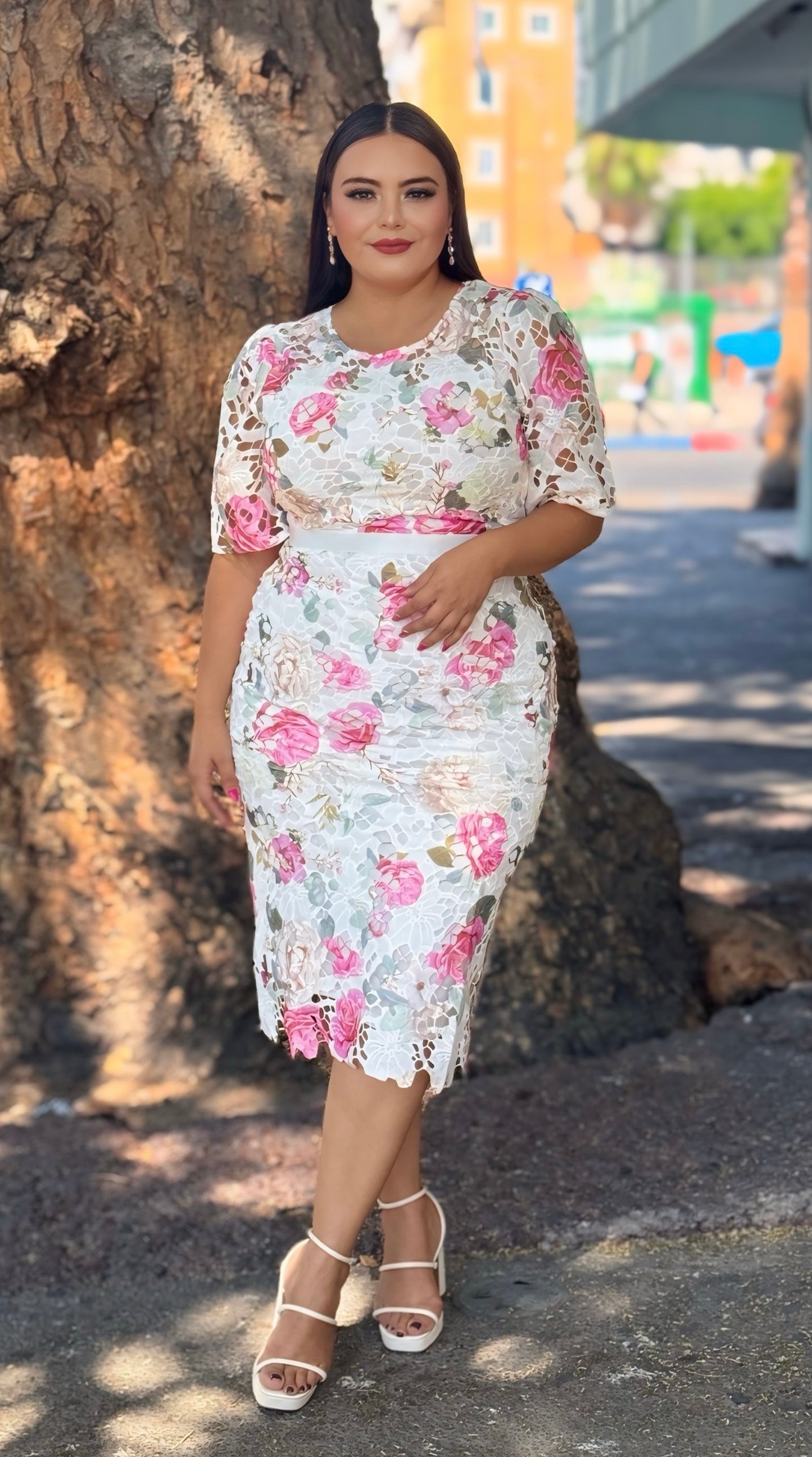 Vestido encaje flores