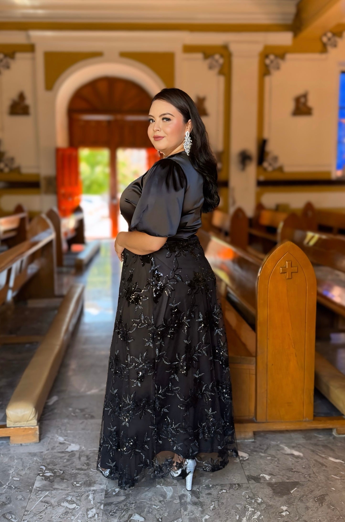 Vestido negro lentejuela