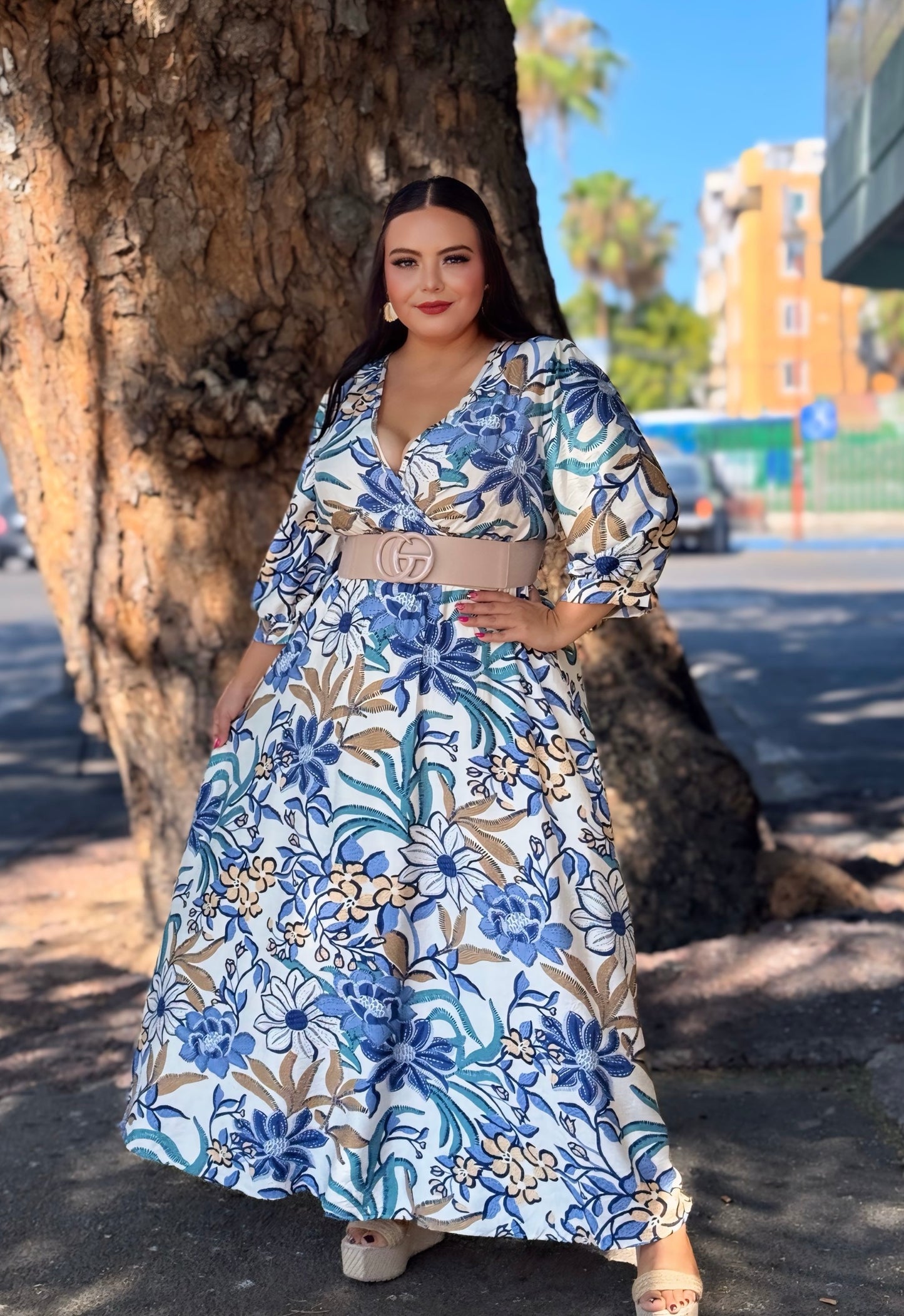 Vestido largo azul