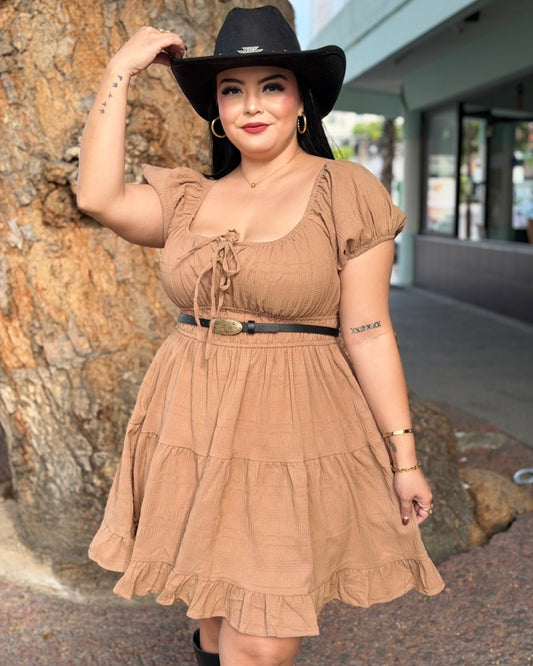 Vestido café circular