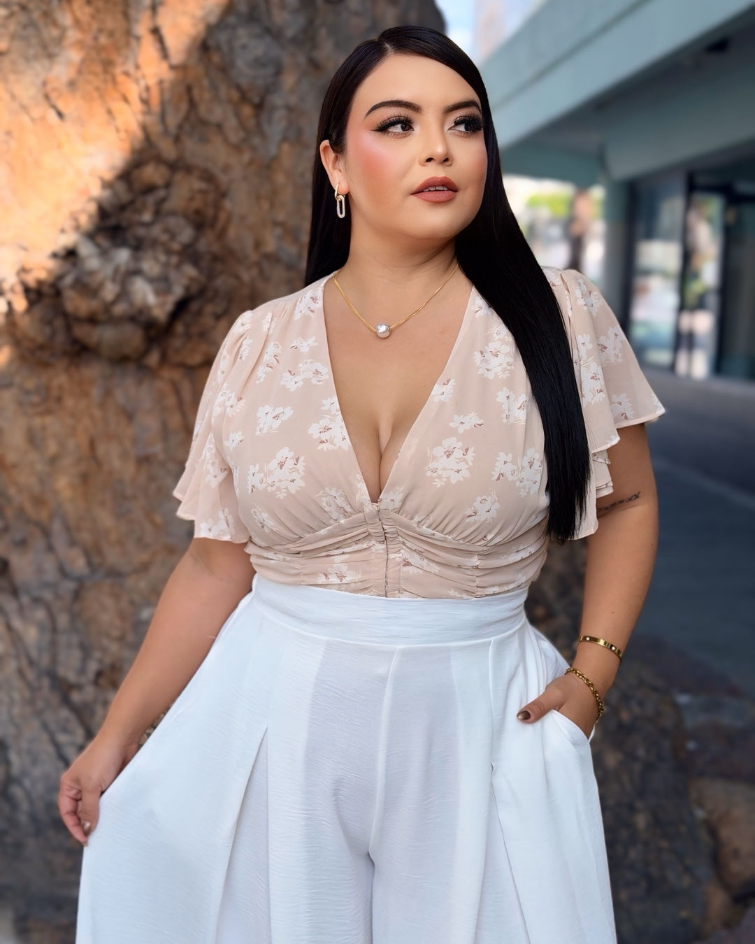 Blusa clara - Flores