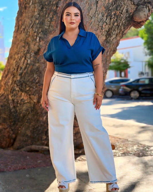Pantalón mezclilla blanco