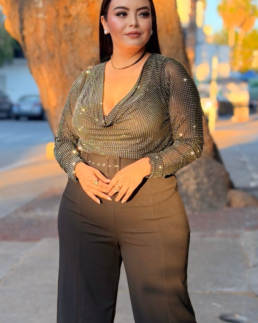 Blusa brillo - plata