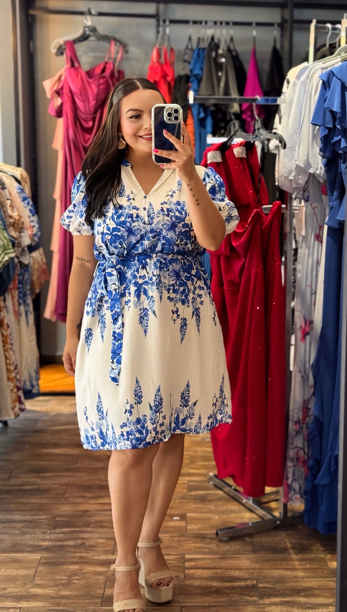 Vestido floral azul