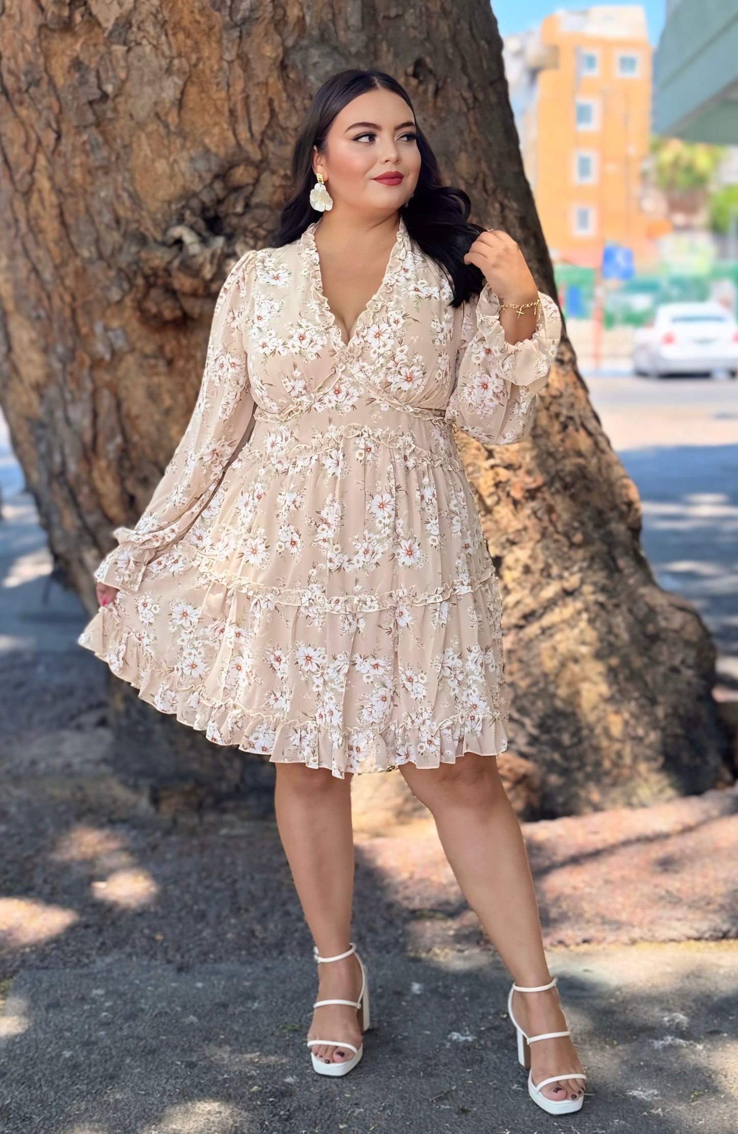Vestido mocha flores